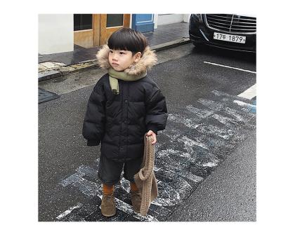 China Boys Korean Medium Breathable Fur Hoodie Stylish Long Kids Clothes Boy Down Jacket Quilted Jacket Winter Waterproof Breathable Standard for sale