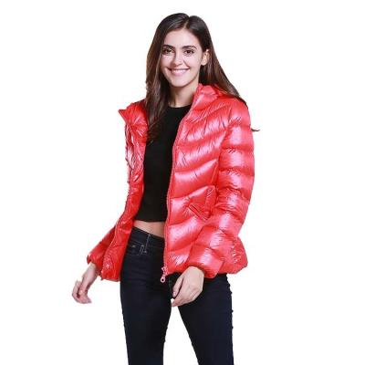 China OEM/ODM China Breathable Short Coat Warm Ultra Light Hooded Women Duck Down Jacket for sale