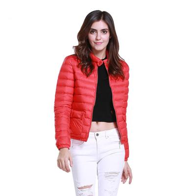 China OEM / ODM Breathable Slim Ultra Light Warm Women Winter Coated Quilted Down Jacket for sale