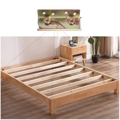 China Easy To Install Heavy Duty 4 Bed Frame Non-Mortise Bed Frame Frame Mounted 4 Bed Rail Fittings Sets Recess Rail Brackets for sale