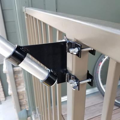 China Balcony Railing Flag Pole Support Clamp Flag Pole Mount Bracket Rust And Corrosion Resistant JH-Mech Fit for sale