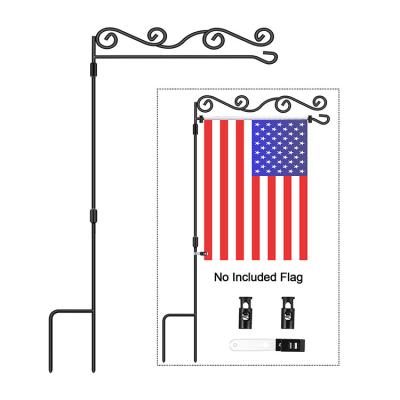 China Rust and Floral Style JH-Mech Corrosion Resistant Dust Paint Coated Waterproof Flag Pole with Spring Cap Garden Flag Holder Pole Bracket for sale