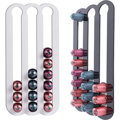 China JH-Mech Minimalist Metal Capsules Rack Compatible For Espresso Clear Dispenser Storage Solution Coffee Pods Stand Holder for sale