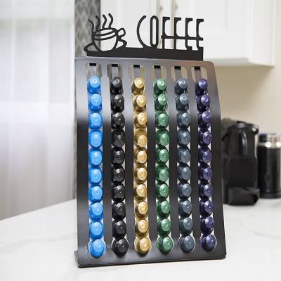 China Minimalist JH-Mech Laser Cutting Coffee Milk Pods Capsule Holder Metal Rack Compartment Cup Capsules Storage Coffee Pod Holder for sale