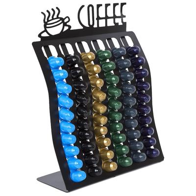 China JH-Mech Minimalist Metal Bracket Vertically Horizontally Mounted Walls Under Cabinets Pod Holder Coffee Capsule Holder for sale