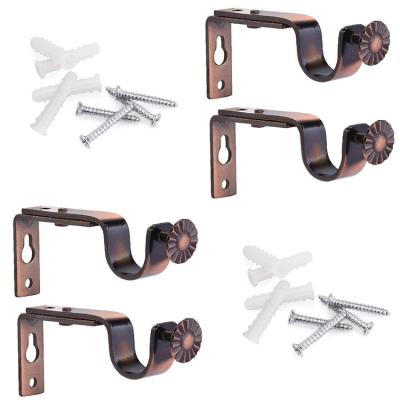 China Nailless Rust And Corrosion Resistant Double Curtain Tube Bracket JH-Mech Adjustable Snap Up Curtain Rod Bracket Inside Mount for sale