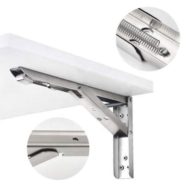 China Carbon Steel Drop Sheet Triangle Stainless Steel Metal Table Adjustable Wall Mounted Table Bracket JH-Mech for sale