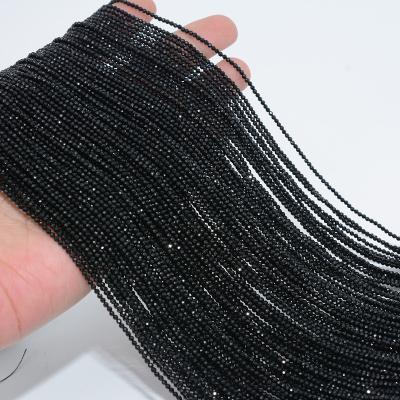 China Other Other Natural Black Tourmaline Faceted Round Beads 2mm for sale