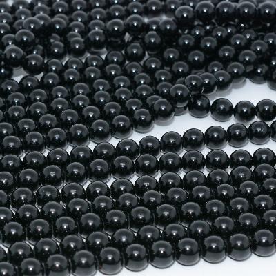 China Other Other Natural AB Quality Black Tourmaline Loose Round Beads 8mm-8.3mm for sale