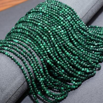 China Other Other Natural Dark Malachite Faceted Round Beads 2.9mm for sale