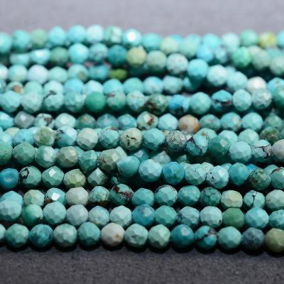 China Other Other Natural Hubei Turquoise Faceted Round Beads 3.4mm for sale