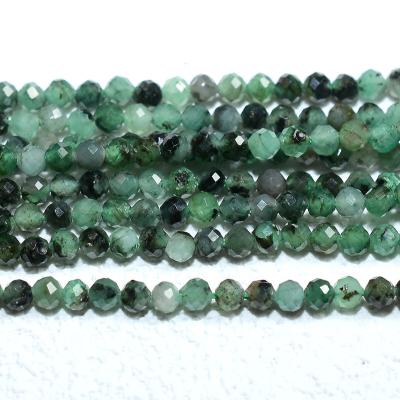 China Other Other Natural Emerald Faceted Round Beads 2.3mm for sale