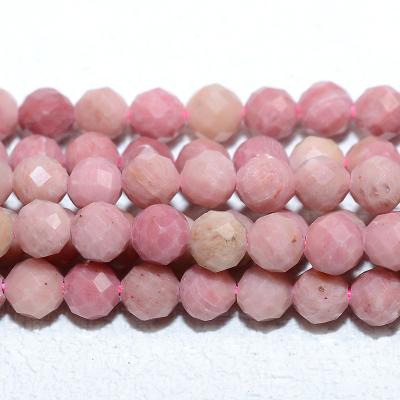 China Other Other Natural Pink Petrified Wood Faceted Round Beads 4.5mm for sale