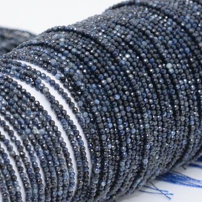 China Other Other Natural Dark Blue Sapphire Faceted Round Beads 2mm for sale