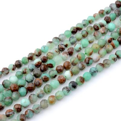 China Other Other Wholesale Natural Gemstone Simple Quality Chrysoprase Faceted Round Beads 4mm-4.5mm for Bracelet DIY Jewelry Making for sale