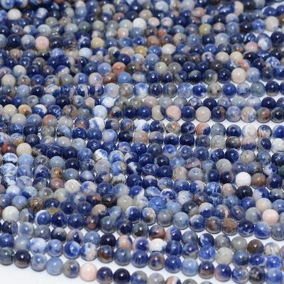 China Other Other Natural Sunset Sodalite Loose Round Beads 4mm-4.3mm for sale