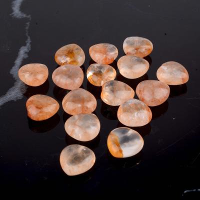 China None None Wholesale natural Hematoid Quartz Half Drilled heart shaped Pendant For Jewelry Making Gemstone for sale