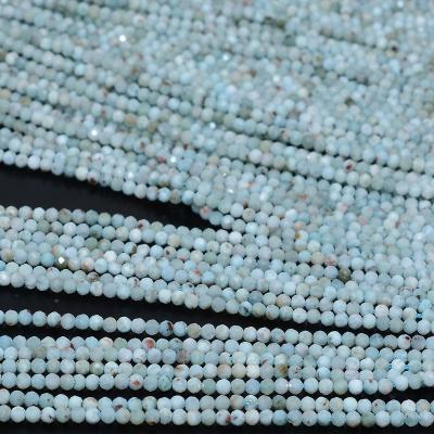 China Other Other Natural OK Quality Larimar Faceted Round Beads 2.4mm for sale