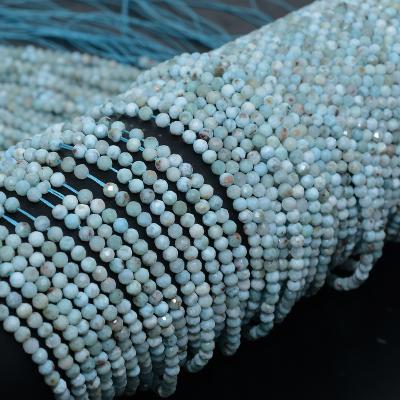 China Other Other Natural OK Quality Larimar Faceted Round Beads 3.3mm for sale