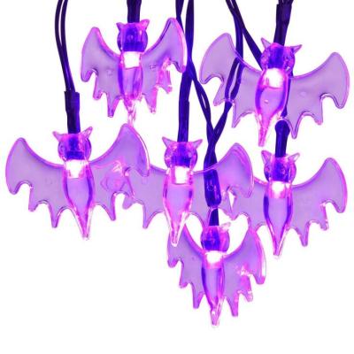 China Halloween Holiday Outdoor Spike Strip Light Solar LANDSCAPE BCN30BT 30LEDS Bat Decoration Lights for sale