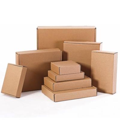 China Recyclable Custom Logo Cheap Kraft Cardboard Clothing Shoes Corrugated Shipping Packaging Flat Paper Boxes for sale