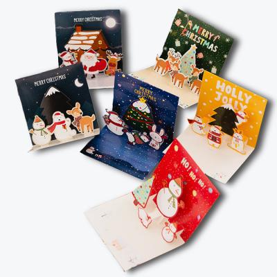 China eco-friend hot sale custom design paper christmas 3d card for sale