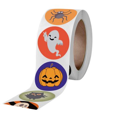 China Amazon Eco Friendly Best Selling Custom Printing Halloween Logo Muffin Labels Adhesive Stickers for sale