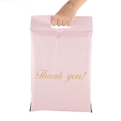 China D2W Biodegradable Anti-Crack Thank You Poly Carrier Bag Tote Bag With Handles for sale