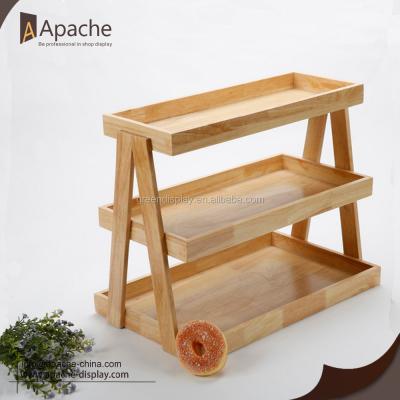 China Durable 3 Layer Wooden Bakery Display Cabinet For Retail Store for sale