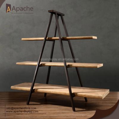 China Best Choice Single Sided Wooden Clothing Floor Display Stand For Retail Store for sale