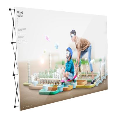 China For Display& Pop Storage 8ft Portable Fabric Wall Trade Show Banner Backdrop Display Stand for sale