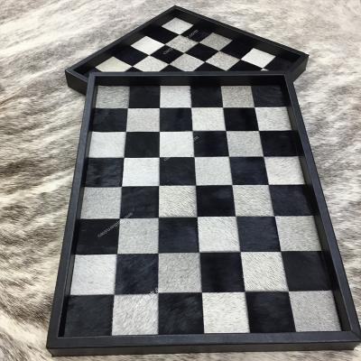 China Simple and elegant Deco tray storage trays tray for home decoration made of horsehair checkerboard style tea light candle holders for sale