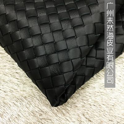 China Wrinkle Resistant First Layer Handwoven Whole Piece Woven Leather Cowhide Furniture for sale