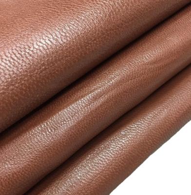 China Wrinkle Resistant Stain Resistant Supply Head Layer Goatskin Vegetable Tanned Vertical Stripe Whole Genuine Leather for sale