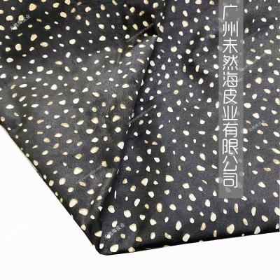 China Black and White Brown Free Sample Wrinkle Resistant Horse Hair White Printing Genuine Leather Dots Long Hair New Version for sale