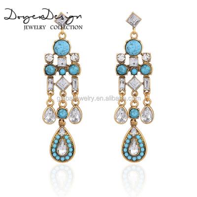 China Beautiful Fashionable Turquoise Earring Long Resin Earring for sale