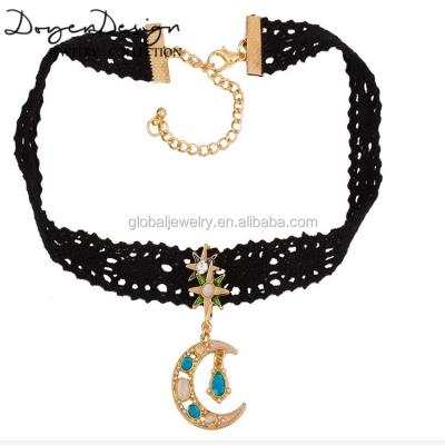 China Sun Choker Moon and Star Choker Trendy Necklace for sale