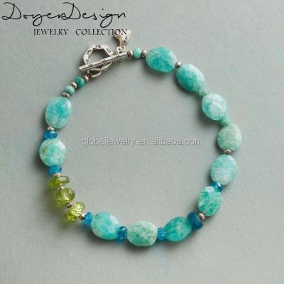 China Turquoise Simple Vintage Natural Stone Beads Bangle Bracelet for sale