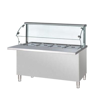 China Selling Electric Food Commerical Buffet Countertop Food Warmer Stainless Steel Electric Bain Marie Glass for sale