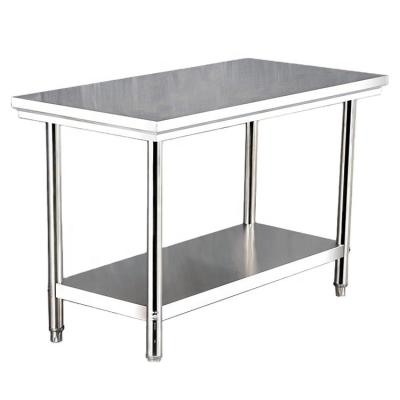 China Hot Selling Kitchen Double Tiers Stainless Steel Kitchen Worktable Work Table For Restaurant Operation for sale