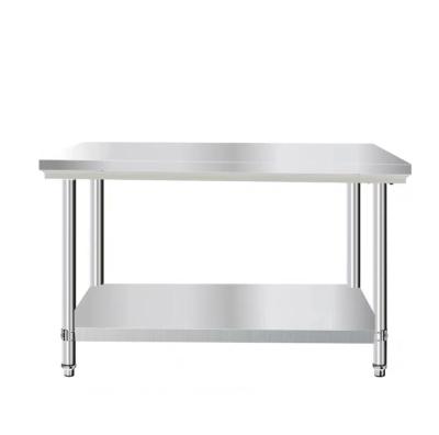 China Kitchen 304&201 Stainless Steel Restaurant Kitchen Double Tiers Work Table Prep Table Work Bench for sale