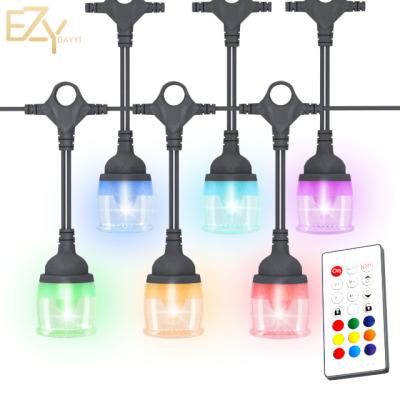 China RGB String Light Led Outdoor Decorations RGB String Light For Wedding Party Patio Backyard Cafe String Light Remote Control for sale