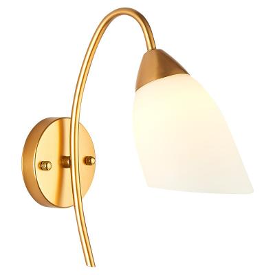 China Modern Gold Modern Wall Light Modern Gold Wall Lamp Home Hotel Living Room Bedroom Staircase Corner LED Headboard Glass Wall Lamps for sale