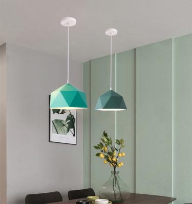 China Macaron Industrial Nordic Light Colorful Metal E27 LED Lights Hanging Home Decoration Pendant Lamp for Bar Cafe Dining Room for sale