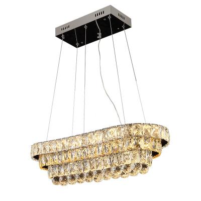 China Modern Hanging Chandelier Hotel Living Room Stainless Steel Light Crystal Chandeliers From China Modern Lamp Manufacturer for sale