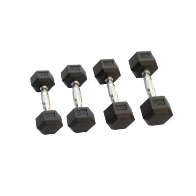 China Fitness Gym Hex Universal Rubber Dumbbell Hex Dumbbell for sale