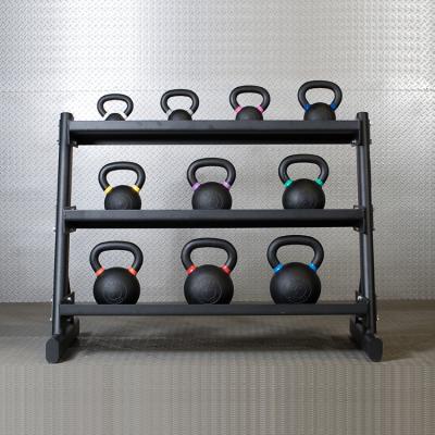 China Modern BETTER SPORTS Single Gym Fitness Equipment Three-Layer Rubber Dumbbell Rack for sale