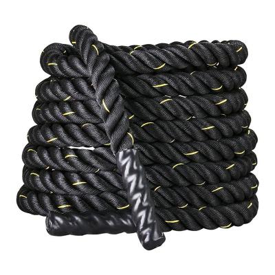 China Custom Non-slip Nylon Power Cross Workout Equipment Gym Logo Sport Training Fitness Battle Rope 9M 38Mm Exercise Strength Resistance Rope for sale