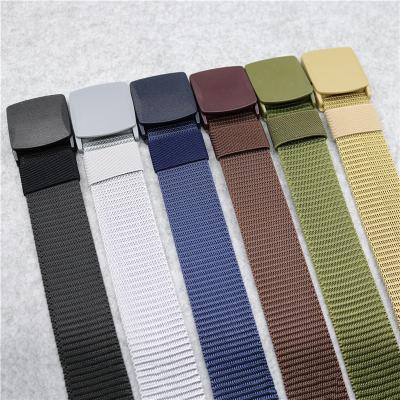 China 2021tactical fashion nylon plastic belt men's canvas belt Yiwu LQbelt outdoor wholesale factory custom logo for sale