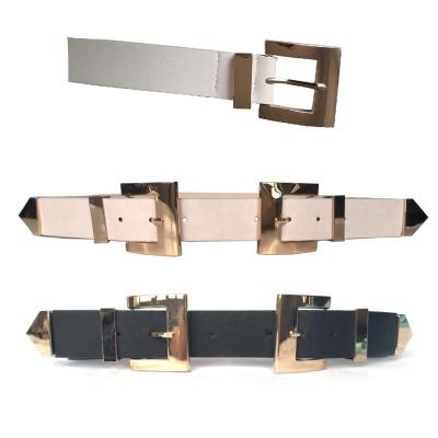 China Custom Wholesale Double Buckle Belt Classic Skinny Women Skinny Belt Western Belt Vintage for sale